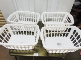 4 Like New Plastic Laundry Baskets
