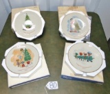 Set Of 4 Vtg Moppets Gorham China Christmas Plates 1974-1977