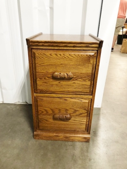 Solid Oak Wood 2 Drawer File Cabinet (Local Pick Up Only)