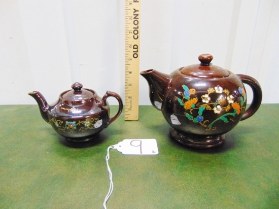 2 Vtg Japanese Redware Teapots