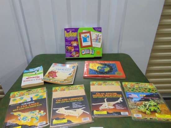 Child's Lot: N I B Illustory; 3 Books & 4 N I B Wood 3 - D Puzzles