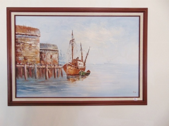 Oil On Cancas Seascape Painting By M. J. Coe