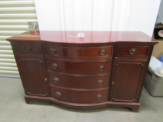 Vtg Drexel Solid Mahogany Bow Front Georgian Side Cabinet Buffet