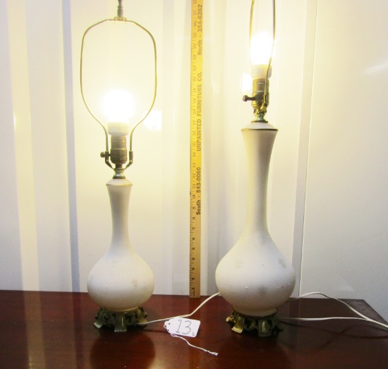 2 Vtg Mid Century Matching Table Lamps
