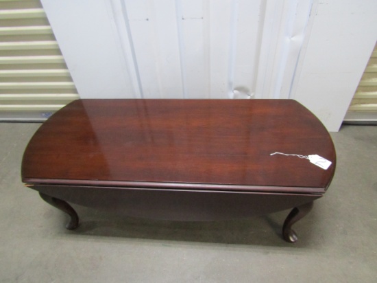 Vtg Queen Anne Style Mahogany Dpuble Drop Leaf Coffee Table