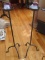 2 Free Standing Cast Metal Pillar Candle Holders