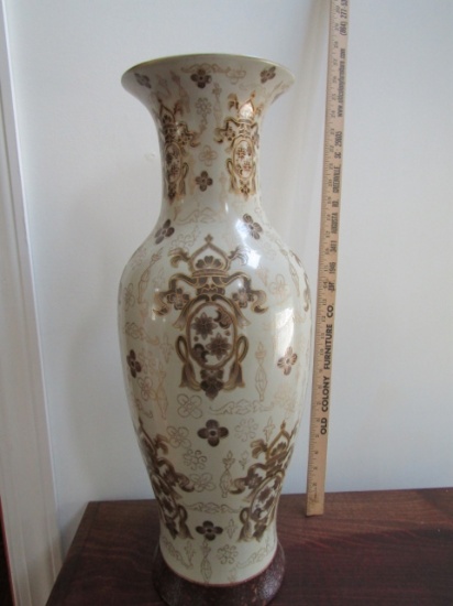 Large Vtg Chinese Cloisonne Porcelain Vase