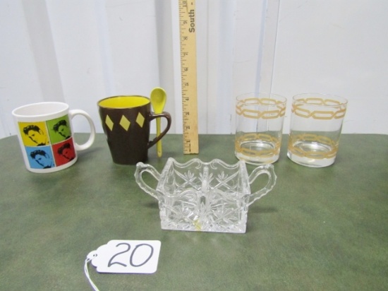 1950's Glass And Stoneware Lot