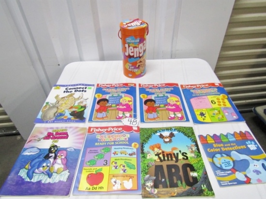 Jenga Game And 8 Coloring & Activity Books For Children