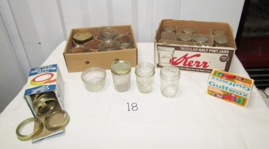 Lot Of Canning Glass Jars, Lids And Wax