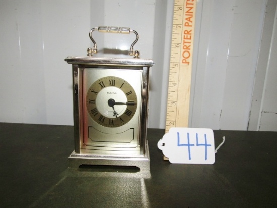 Vtg Bulova Brass Quartz Mantle Clock