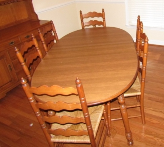 Vtg Solid Maple Dining Room Table And 6 Chairs By Tell City ( Local Pick Up Only )