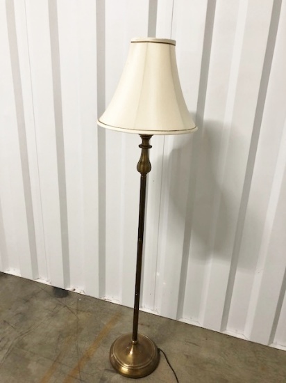 Brass Floor Lamp With Shade Measures 59" Tall