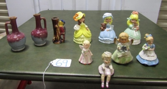 Lot Of Vtg Mid Century Figurines And Small Pottery Items