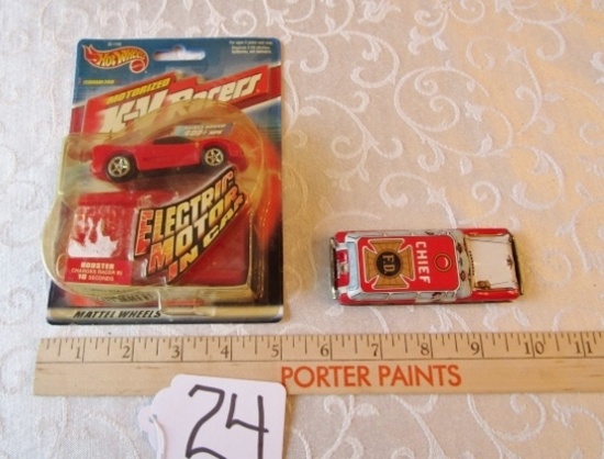 2 Vtg Toy Cars: Tin Friction Car Made In Japan And A 1999 N I B Hot Wheels