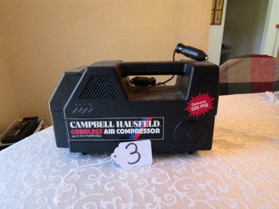 Gently Used Campbell Hausfeld Cordless Air Compressor And 12 Volt