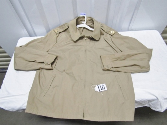 Official U. S. Navy Khaki Windbreaker Jacket W/ Shoulder Insignia