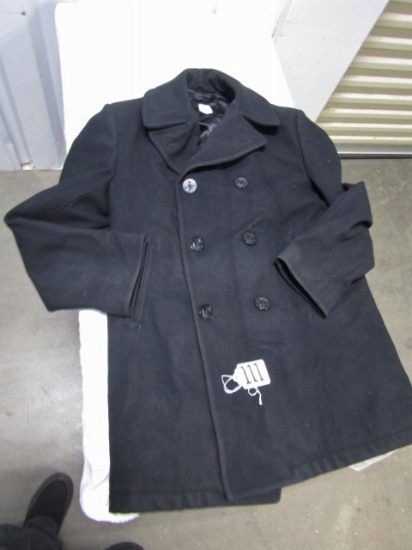 100% Wool Navy Peacoat W/ Navy Buttons