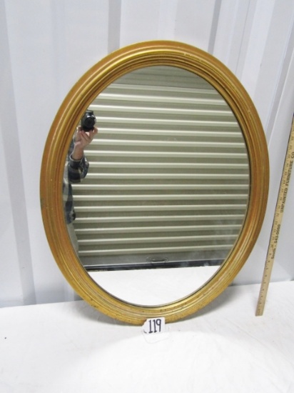 Oval Wall Mirror In A Gilded Wood Frame ( Local Pick Up Only )