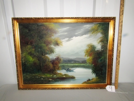 Beautiful Oil On Canvas Signed Scermani