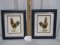 2 Framed And Matted Rooster Prints By Ginger Russell Aka Jan Henderson