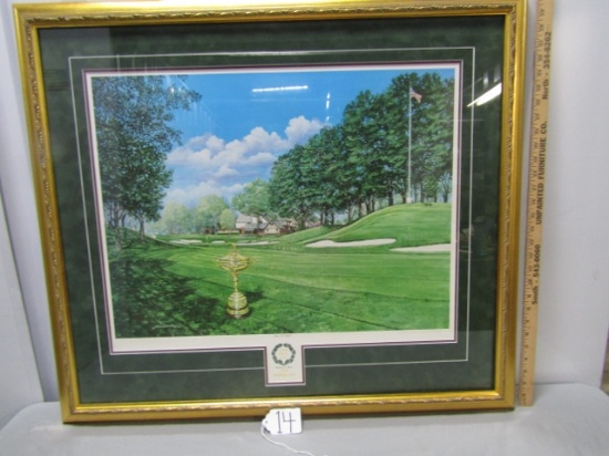 " Hill Of Fame " At Oak Hill Country Club Lithograph By Gordon Wheeler