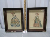 2 Jean - Antoine Watteau French Lady Prints