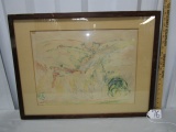Autographed Original Colored Pencil Drawing By I. L. Whitney