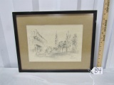 Framed Lithograph Of Church Street (charleston) By James F. Murray