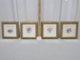 Set Of 4 Prints In Gilded Frames