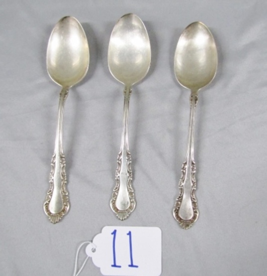 3 Vtg Sterling Silver Reed And Barton Serving Spoons