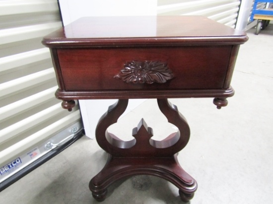 Vtg Solid Mahogany End Table - LOCAL PICK UP ONLY