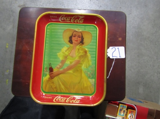 Vtg 1938 Coca Cola Tip Tray Made By American Arts Works