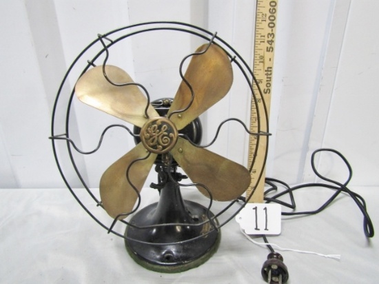 Vtg 1927 General Electric 8 Inch Whiz Type Fan W/ Brass Blades 236227