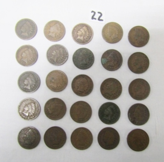 Lot Of 25 Indian Head Cents