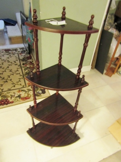 Vtg Cherry Veneer Corner Curio Shelf ( Local Pick Up Only )