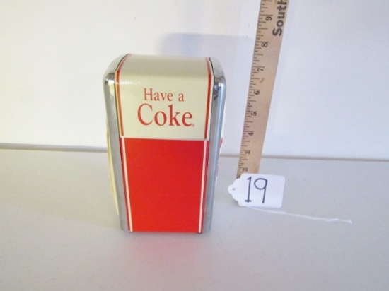 Vtg Metal Coca Cola Napkin Dispenser W/ Coca Cola Napkins