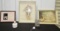 Ballerina Lot: Powder Box, 3 Pictures And Framed Stamps