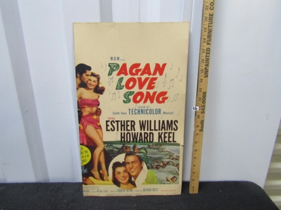 Vtg 1950 Movie Poster " Pagan Love Song " With Esther Williams