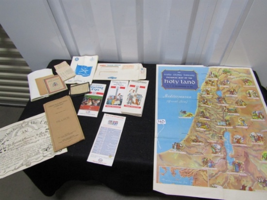 Vtg Lot Of Military Papers, 1944 Army Map Service Map Of France,