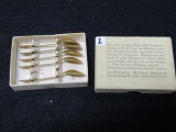 Vtg Set Of 5 Gold Plated Over Sterling Silver Demitasse Spoons Made In