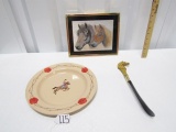Cowgirl Museum And Hall Of Fame Metal Plate By Marble Canyon,