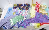 Lot Of 14 Silk And Polyester Scarves