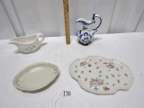Porcelain Lot: O & E G Royal Platter, 2 Pfaltzgraff And A Ewer Made In