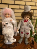 Vtg BRINN'S Bride and Groom Clown Doll Set