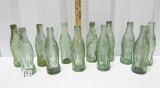 12 Vtg Green 6 Ounce Coca Cola Bottles W/ City Of Origin On Bottom