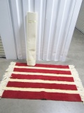 A Vtg Throw Rug And A Beige Carpet Remnant (LOCAL PICK UP ONLY)