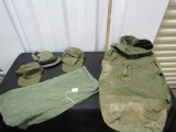 World War I I Gear: 3 Caps, Laundry Bag And Duffel Bag