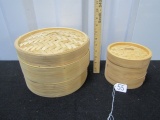 Large And Small Oriental Steamers For Dumlings, Rice, Fish, Etc