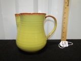 Vtg Very Well Done Hand Thrown Pottery Pitcher Signed L D